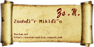 Zsohár Miklós névjegykártya