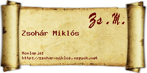 Zsohár Miklós névjegykártya